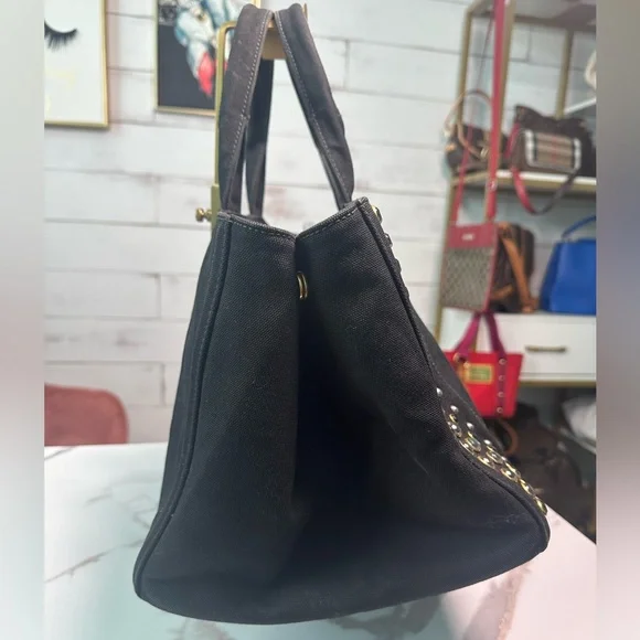 SOLD ❌❌❌Prada Crystal Studded Canapa Tote Bag - Picture 5 of 13